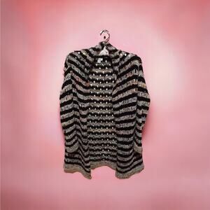 Sundance Women's Open Front Multicolor Sweater Made In Italy‎ Cardigan SZ Medium
